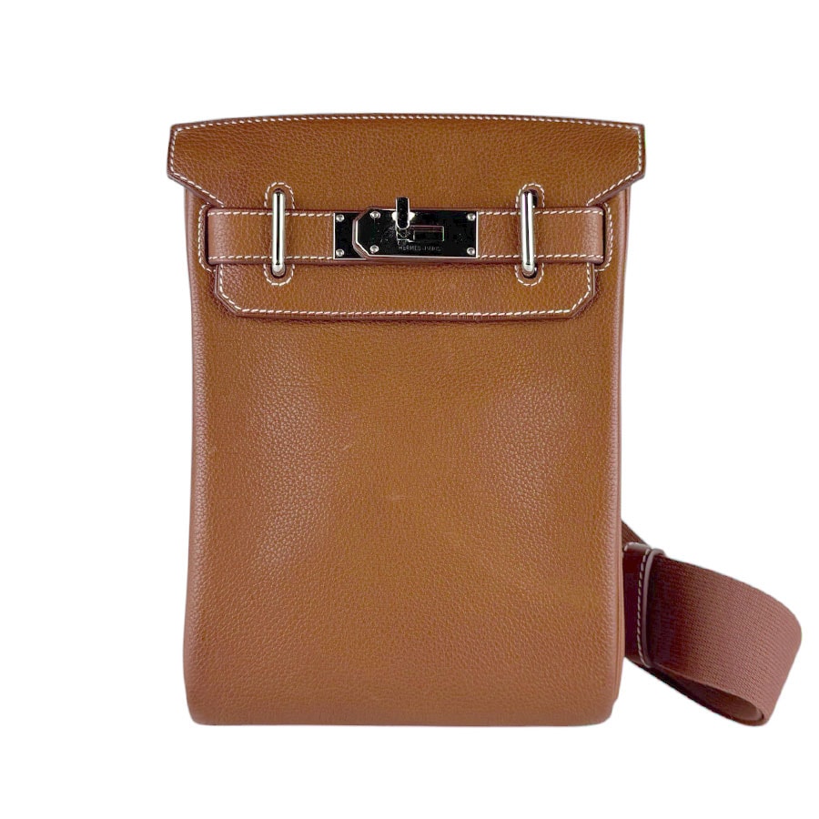 エルメス HERMES ボディバッグ アッカドPM トゴ ゴールド シルバー メンズ【中古】 z9502