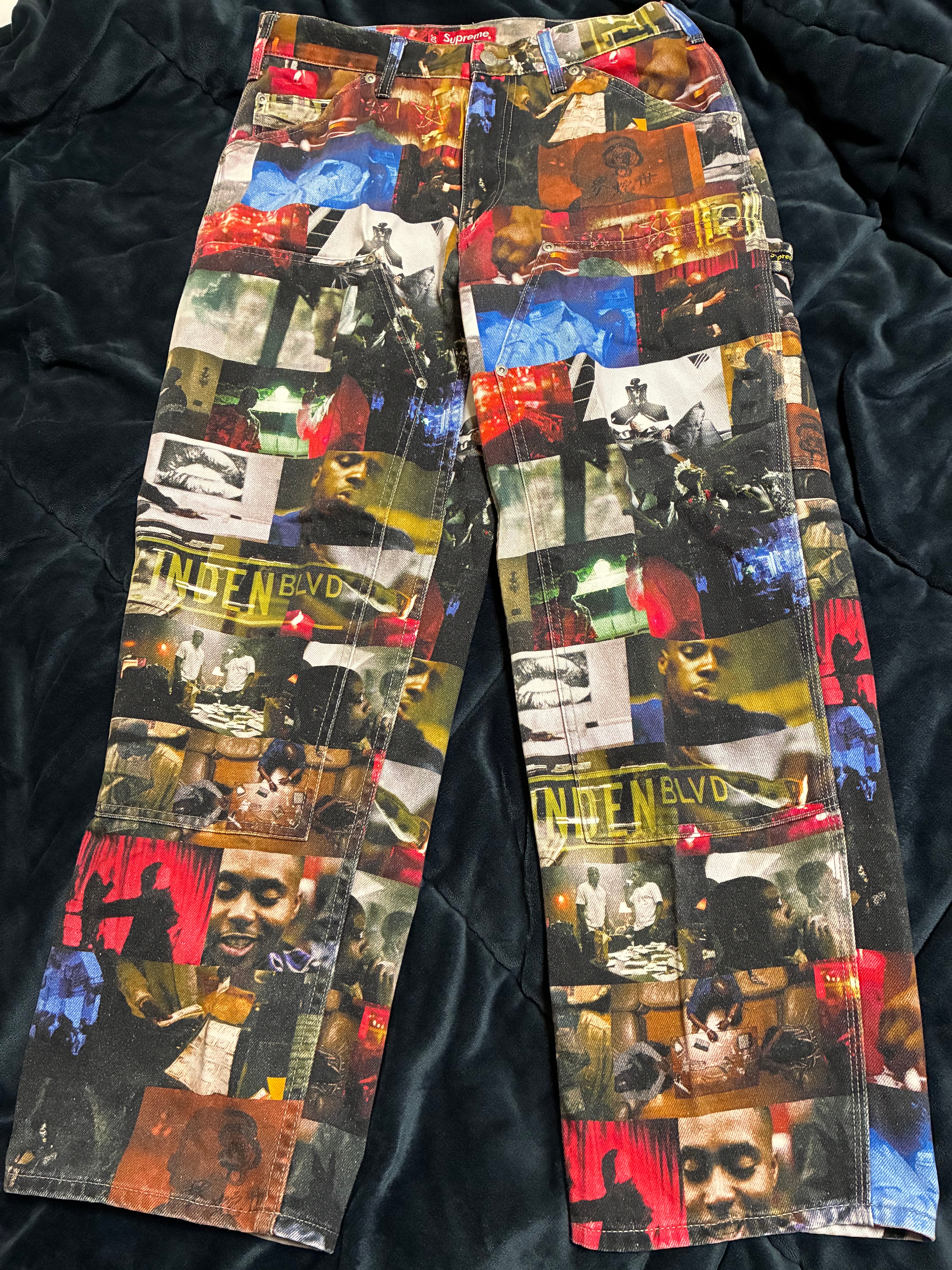 シュプリーム Nas アンド DMX コラージュ ダブル ニー デニム ペインター パンツ "マルチ"