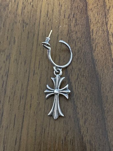 Chrome Hearts Hoop CH Cross Earrings "Silver"