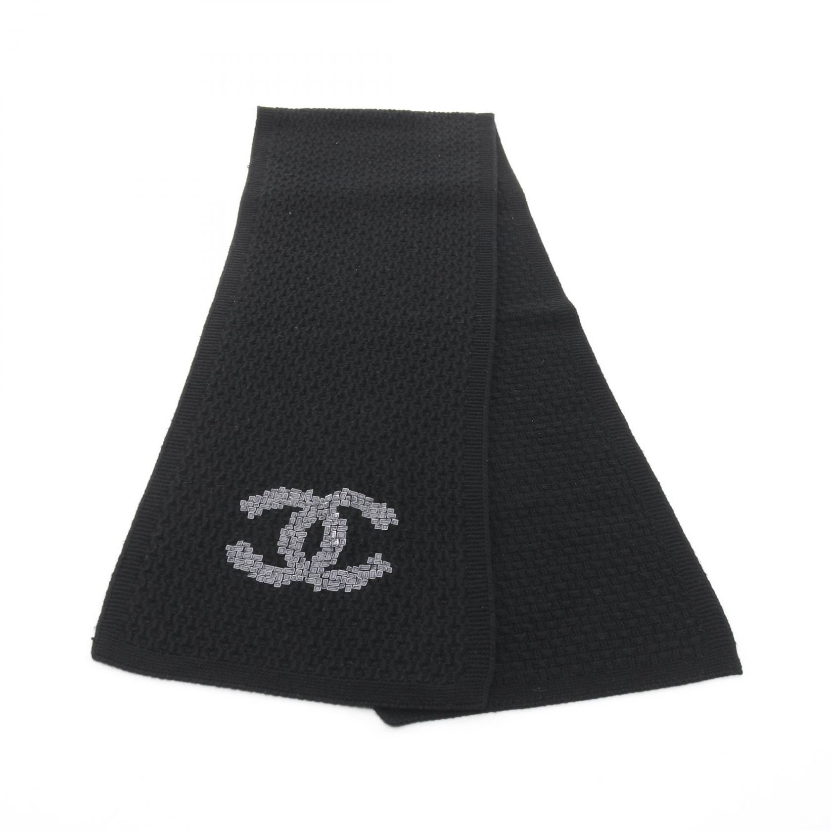 シャネル CHANEL ココマーク マフラー 衣料品 カシミヤ レディース ブラック系 【中古】