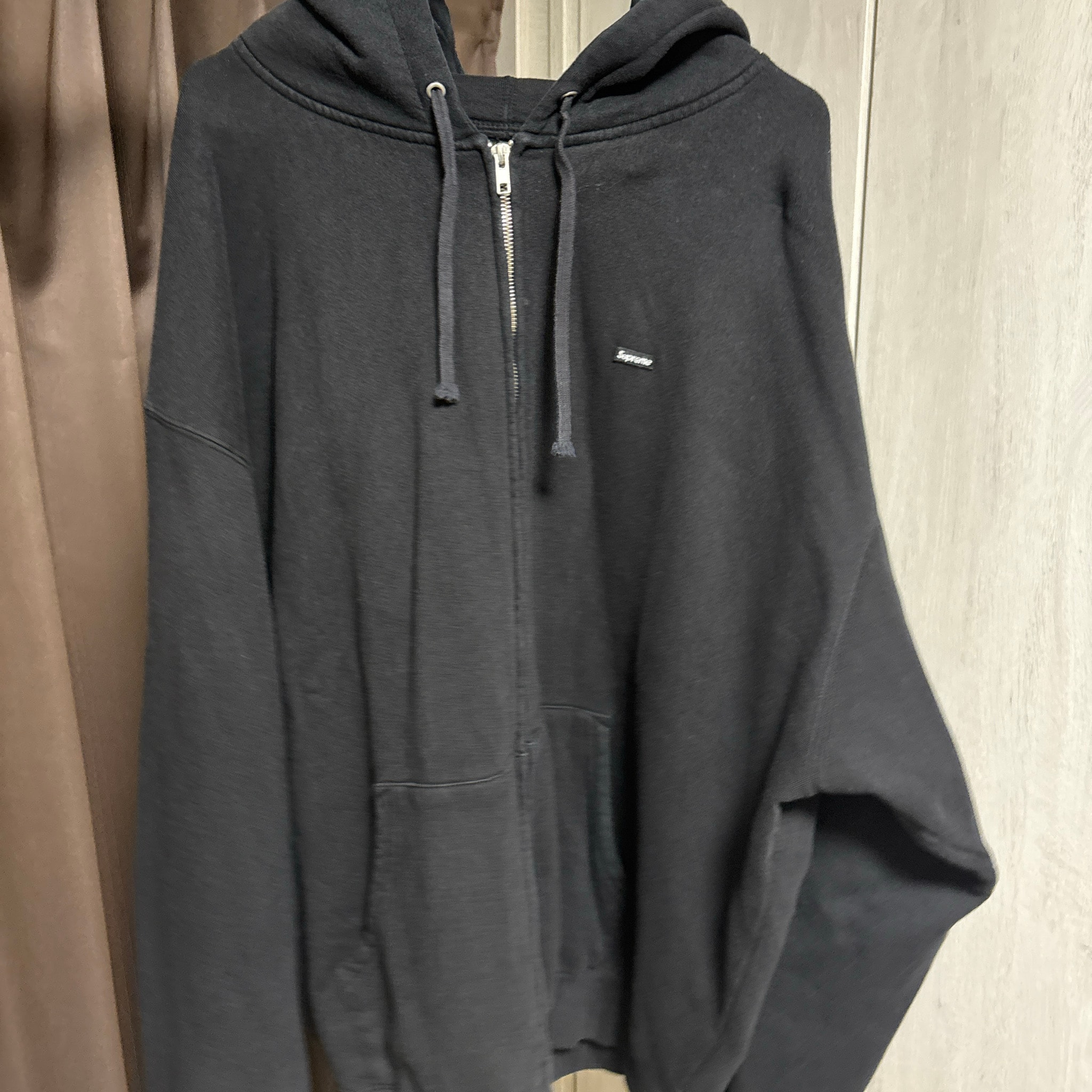 Supreme Small Box Zip Up Hooded Sweatshirt "Black"