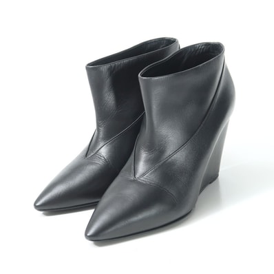 HERMES エルメス ブーツ サイズ36 ショート アンクル ウェッジヒール レザー 靴 ブランド古着【中古】20250624/RA5159