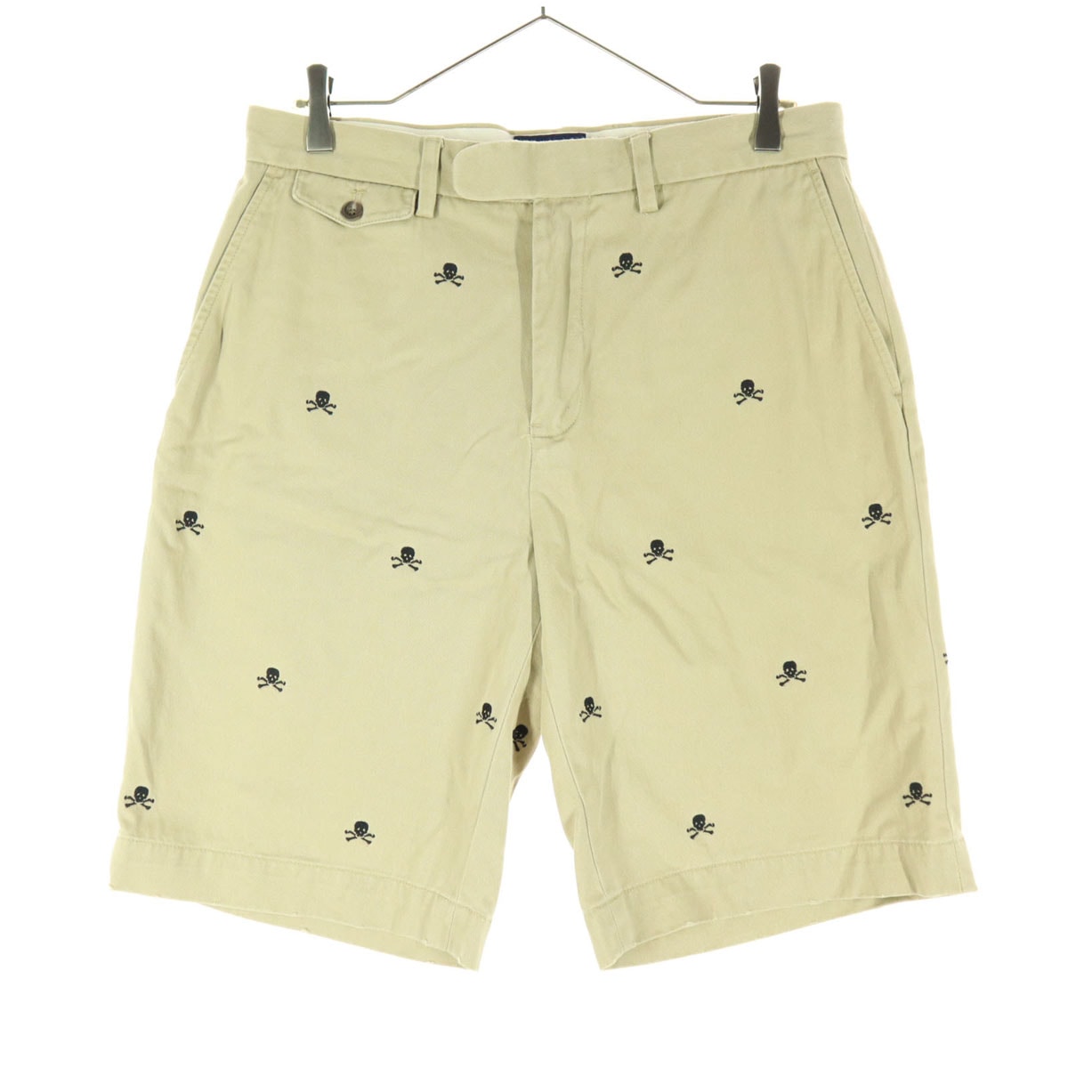 美品 RALPH LAUREN RUGBY ラルフローレンラグビー 髑髏柄 ハーフパンツ W31 ブラウン