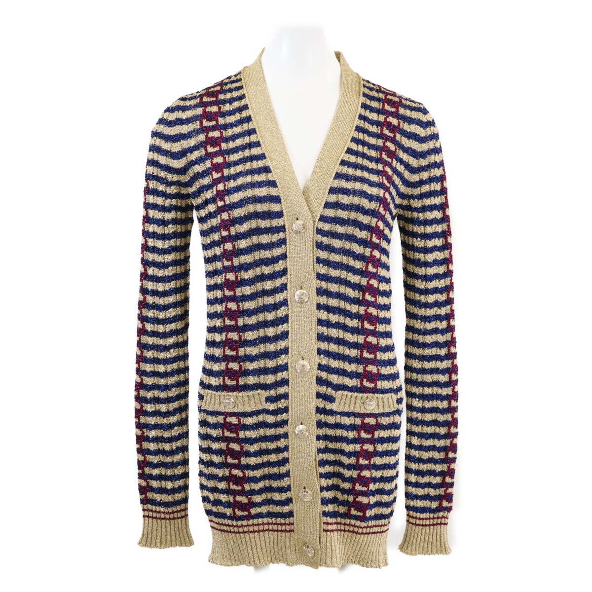 シャネル 【美品/国内正規/24SS】P77141K11152 ココマークボタン カーディガン/ 36