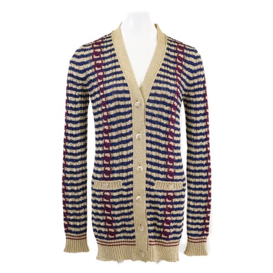 シャネル 【美品/国内正規/24SS】P77141K11152 ココマークボタン カーディガン/ 36