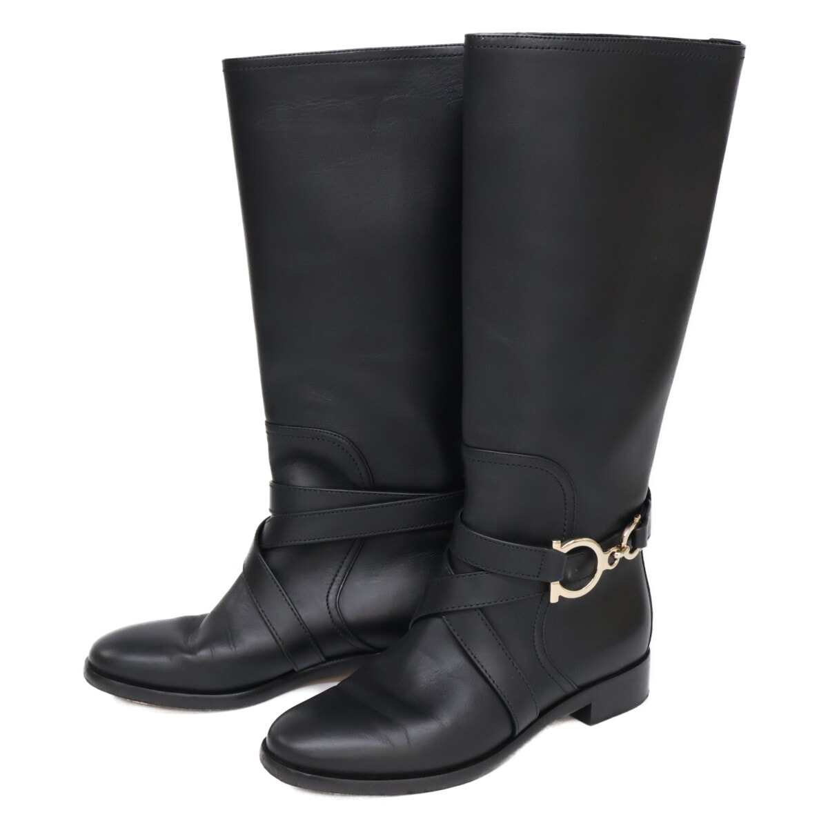 サルヴァトーレフェラガモ ガンチーニ金具 SARAH ロングブーツ 6