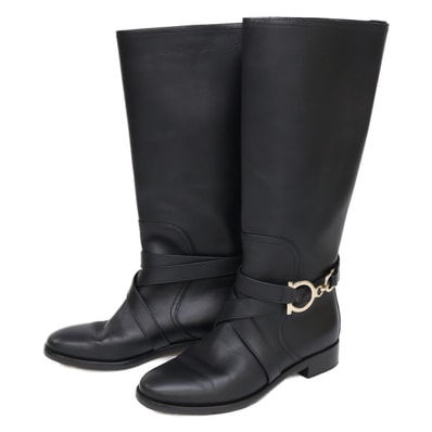 サルヴァトーレフェラガモ ガンチーニ金具 SARAH ロングブーツ 6