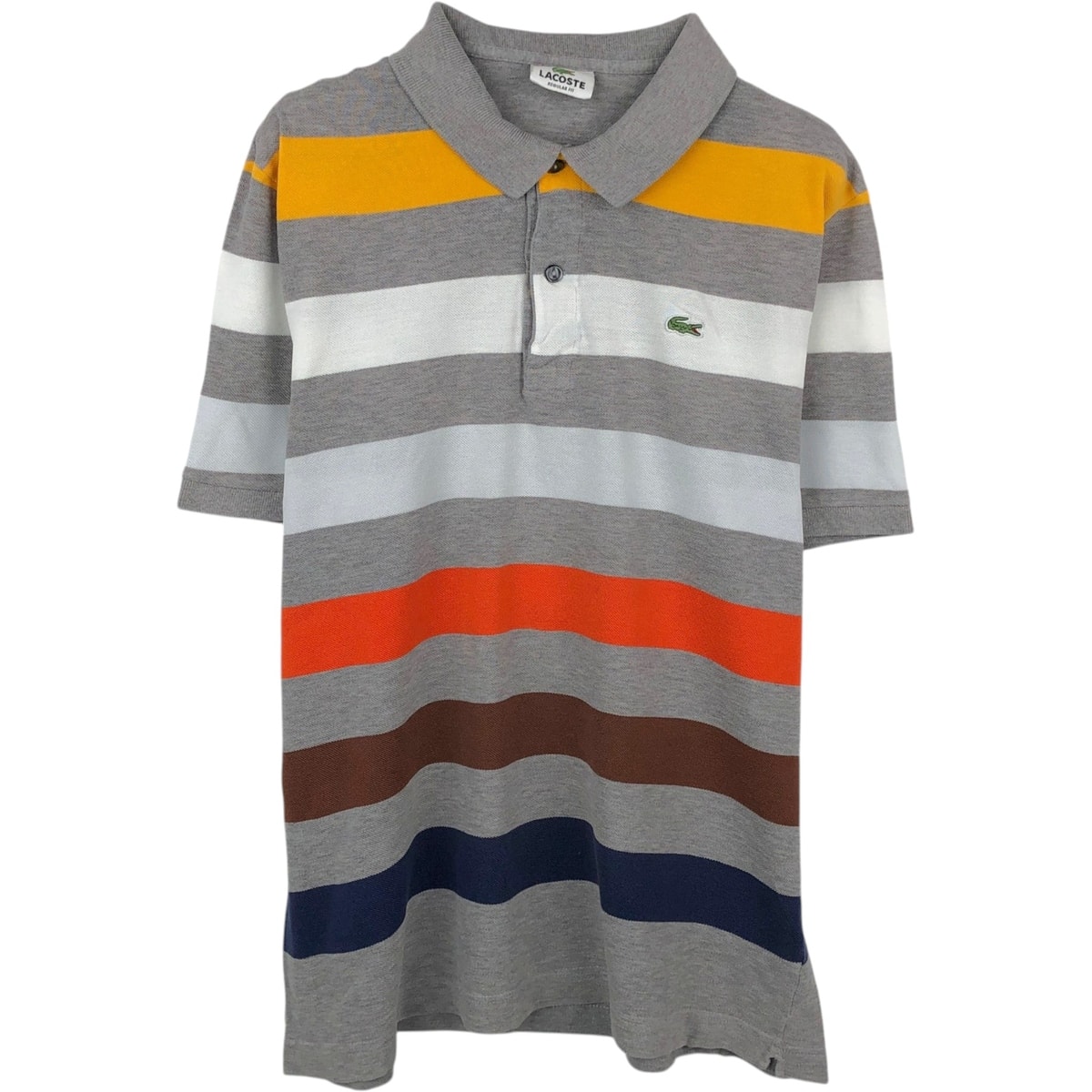 古着 ラコステ LACOSTE REGULAR FIT ボーダー柄 半袖 ポロシャツ メンズXL相当/eaa666566