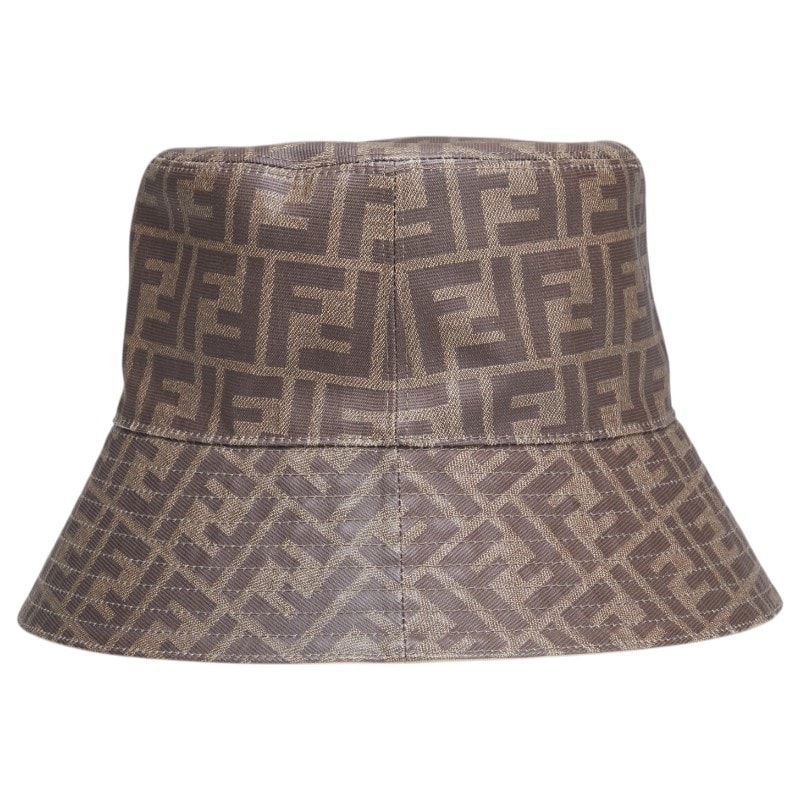 フェンディ ズッカ ハット サイズ:M ブラウン レザー キャンバス レディース FENDI 【中古】