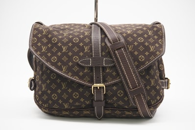 LOUIS VUITTON ルイ・ヴィトン ミニラン ソミュール30 エベヌ M95227 ショルダーバッグ ブラウン コーティングキャンバス レディース