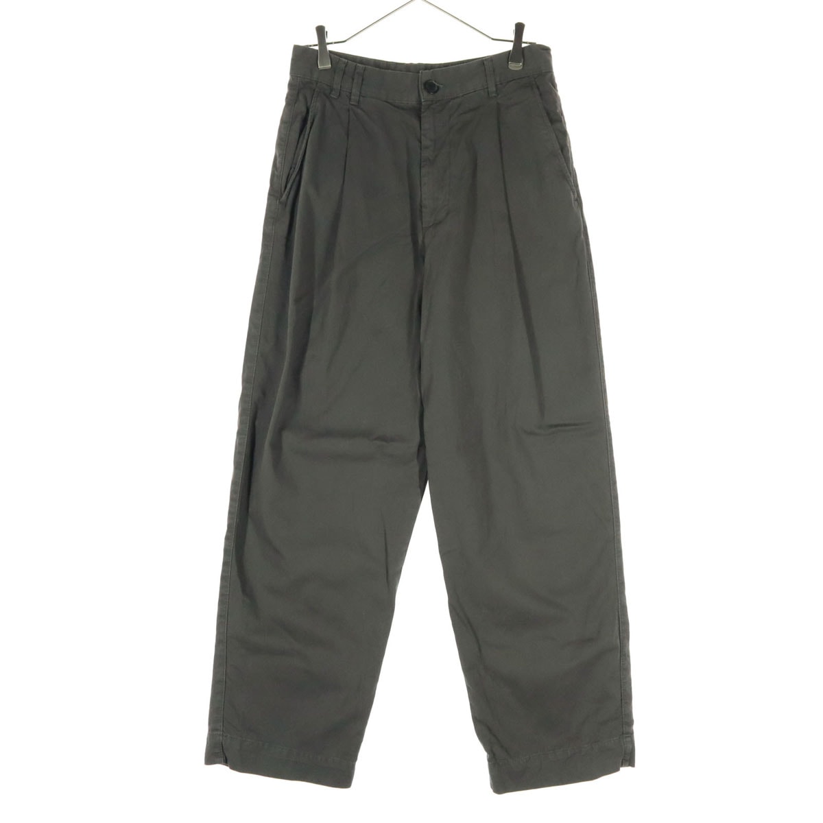 ZARA ザラ タック ワイドパンツ 36 チャコールグレー