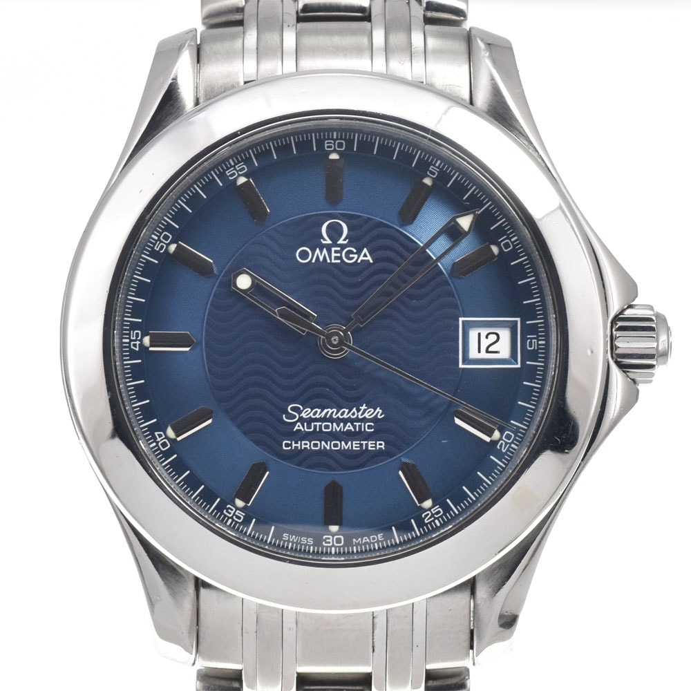 オメガ OMEGA 2501.81 シーマスター クロノメーター ブルー 自動巻き メンズ 良品 腕時計 E#147046