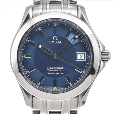 オメガ OMEGA 2501.81 シーマスター クロノメーター ブルー 自動巻き メンズ 良品 腕時計 E#147046