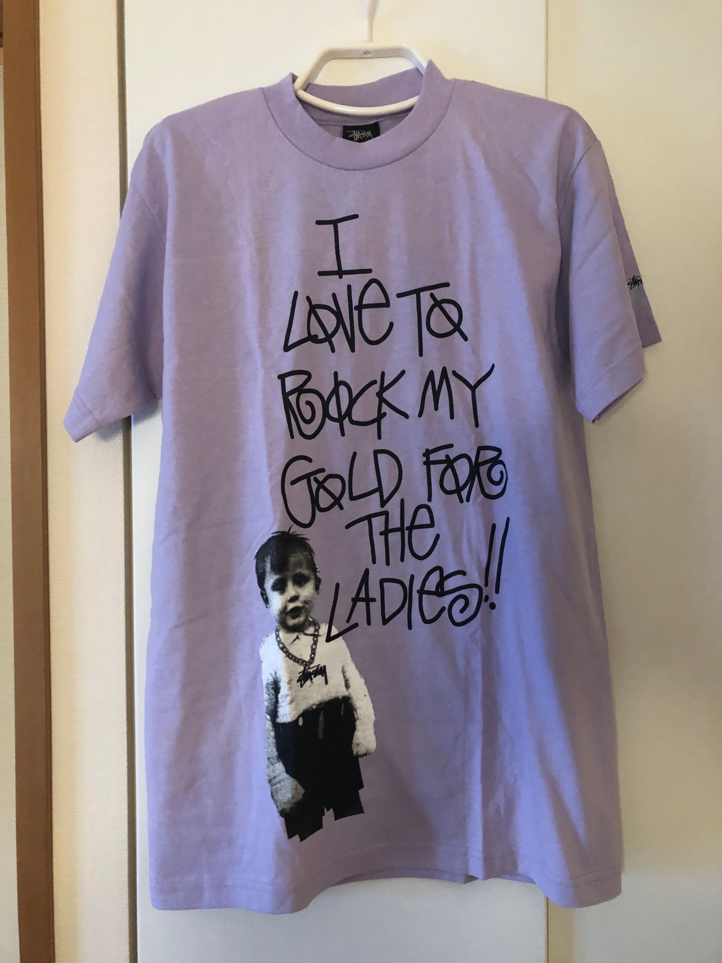 stussy rock my gold ベビーT BOY T ラベンダー
