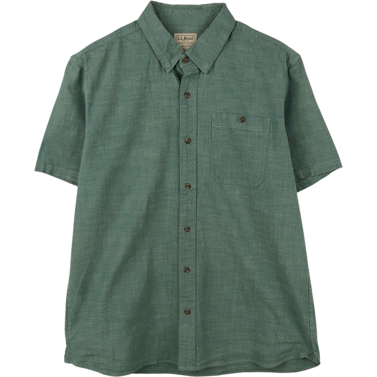 古着 90~00年代 エルエルビーン L.L.Bean SLIGHTLY FITTED 隠しボタンダウン 半袖 ボタンダウンシャツ ボックスシャツ メンズM相当 ヴィンテージ/eaa659160