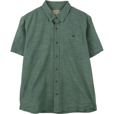 古着 90~00年代 エルエルビーン L.L.Bean SLIGHTLY FITTED 隠しボタンダウン 半袖 ボタンダウンシャツ ボックスシャツ メンズM相当 ヴィンテージ/eaa659160