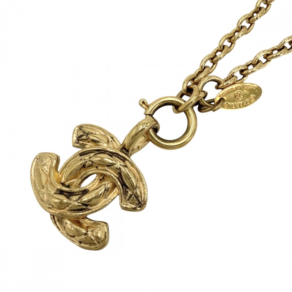 CHANEL シャネル ネックレス マトラッセ ココマーク アクセサリー GP ゴールド レディース 約26.0g【中古品】