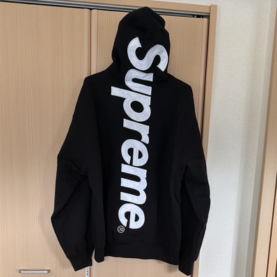 Supreme Satin Applique Hooded Sweatshirt (25FW) "Black"
