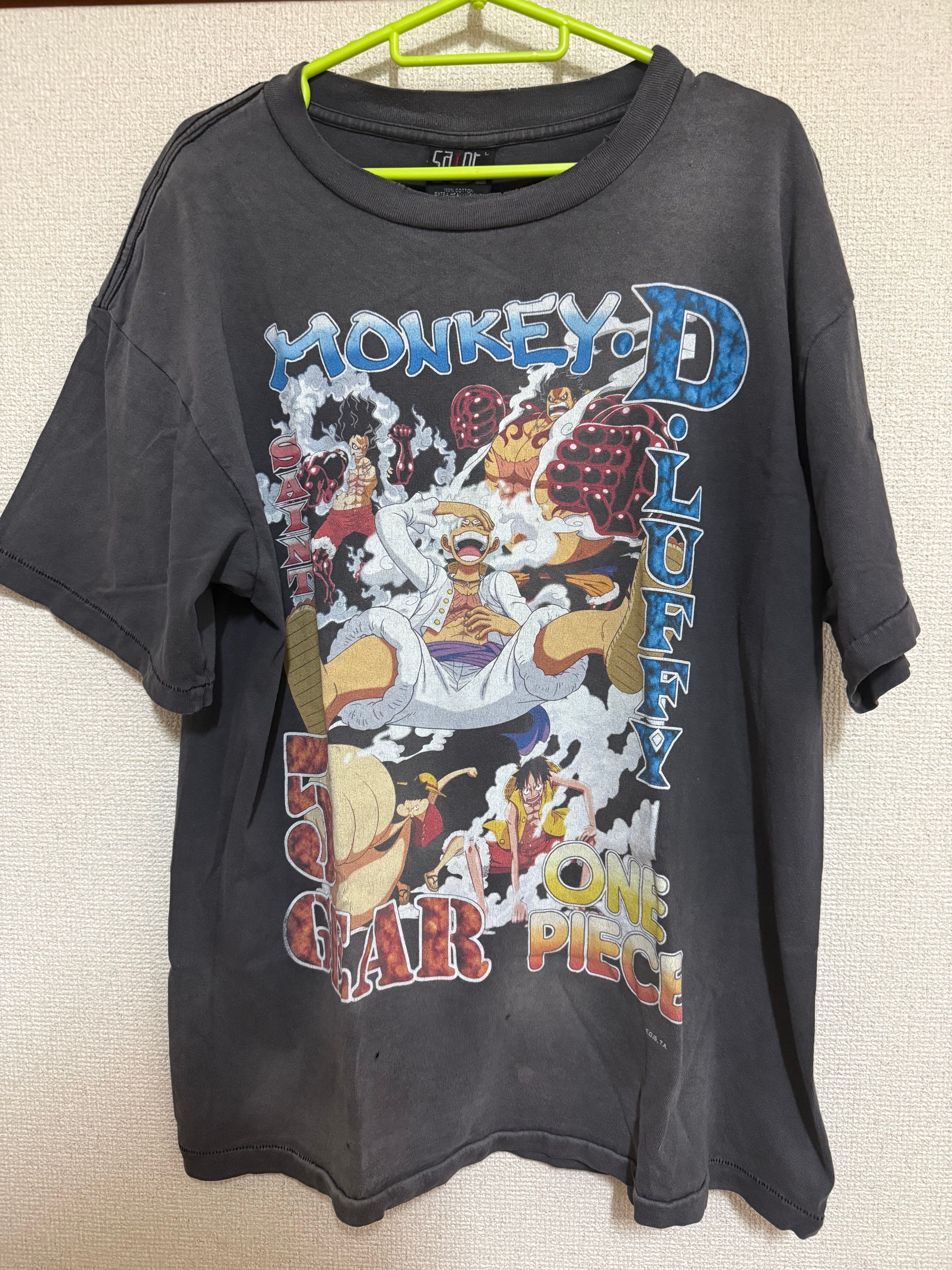 SAINT Mxxxxxx x ONE PIECE OP_SS T-Shirt/Luffy "Black"