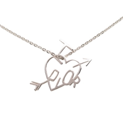 ディオール I LOVE DIOR ハートアロー チェーン ペンダント ネックレス シルバー メタル レディース Dior 【中古】