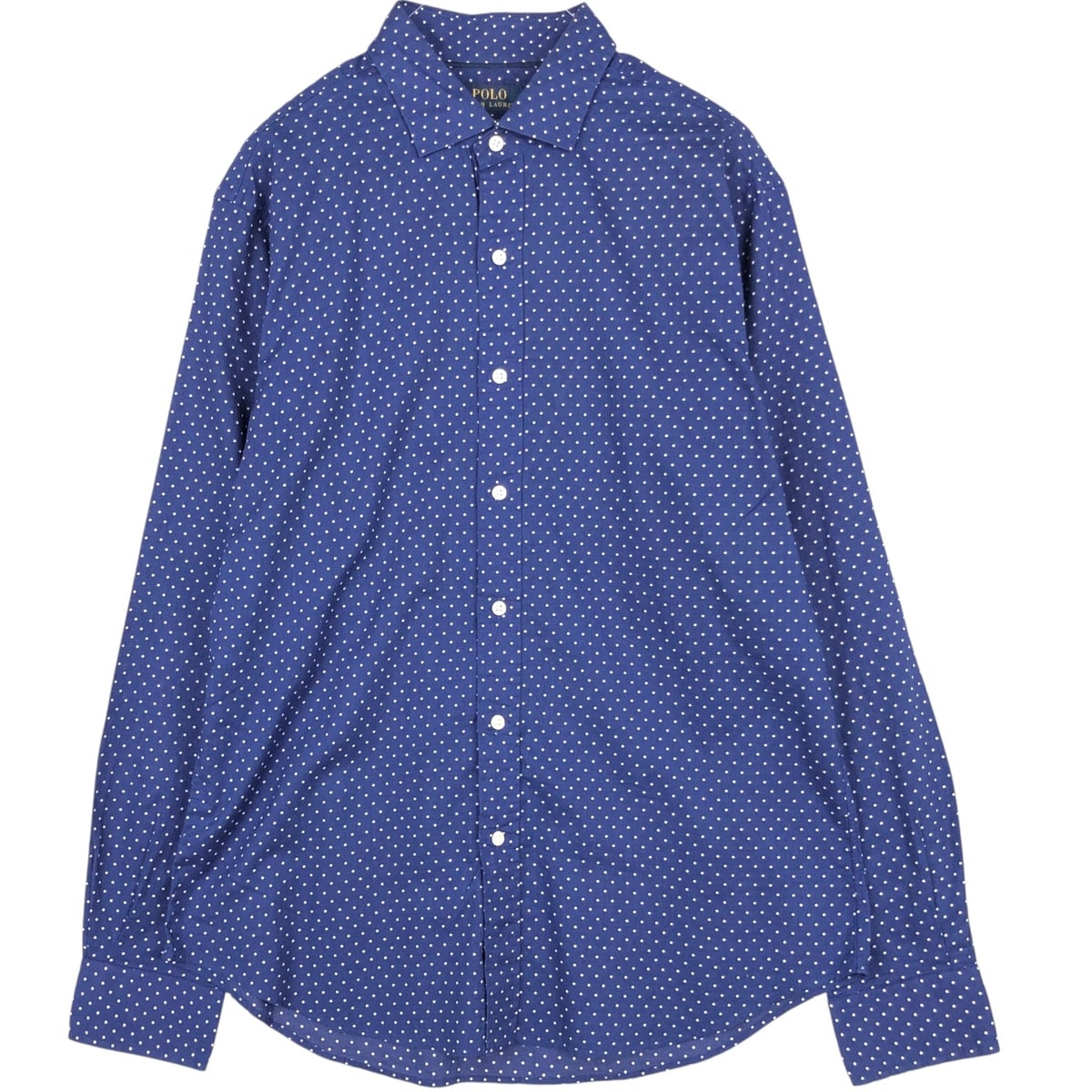 古着 ラルフローレン Ralph Lauren SLIM FIT スリムフィット ドット柄 長袖 コットンシャツ メンズL相当/eaa676715