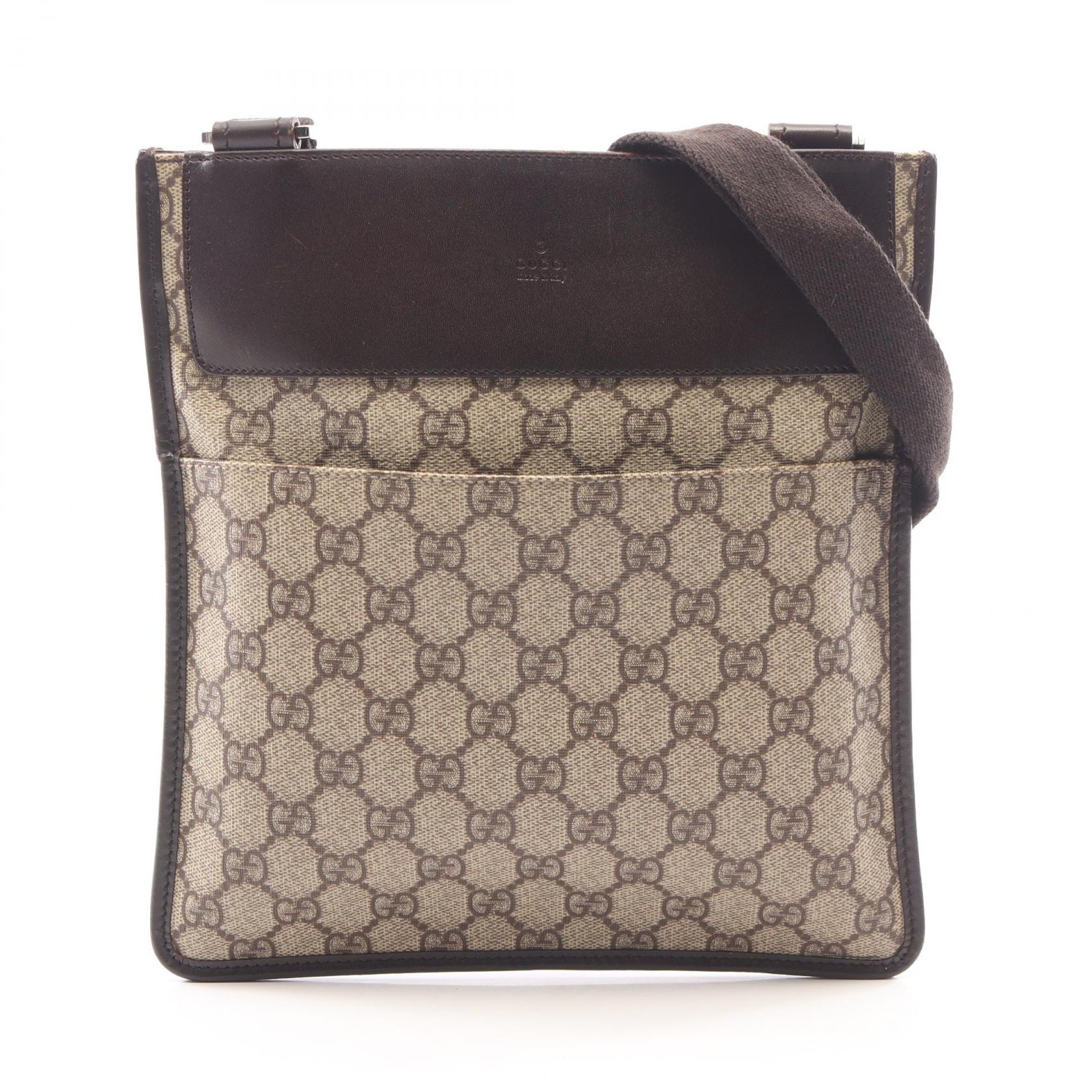 グッチ GUCCI GGスプリーム ショルダーバッグ バッグ PVCコーティングキャンバス レザー レディース ベージュ系 / ブラウン系 【中古】