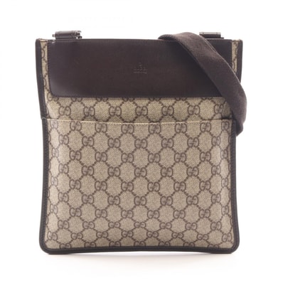 グッチ GUCCI GGスプリーム ショルダーバッグ バッグ PVCコーティングキャンバス レザー レディース ベージュ系 / ブラウン系 【中古】