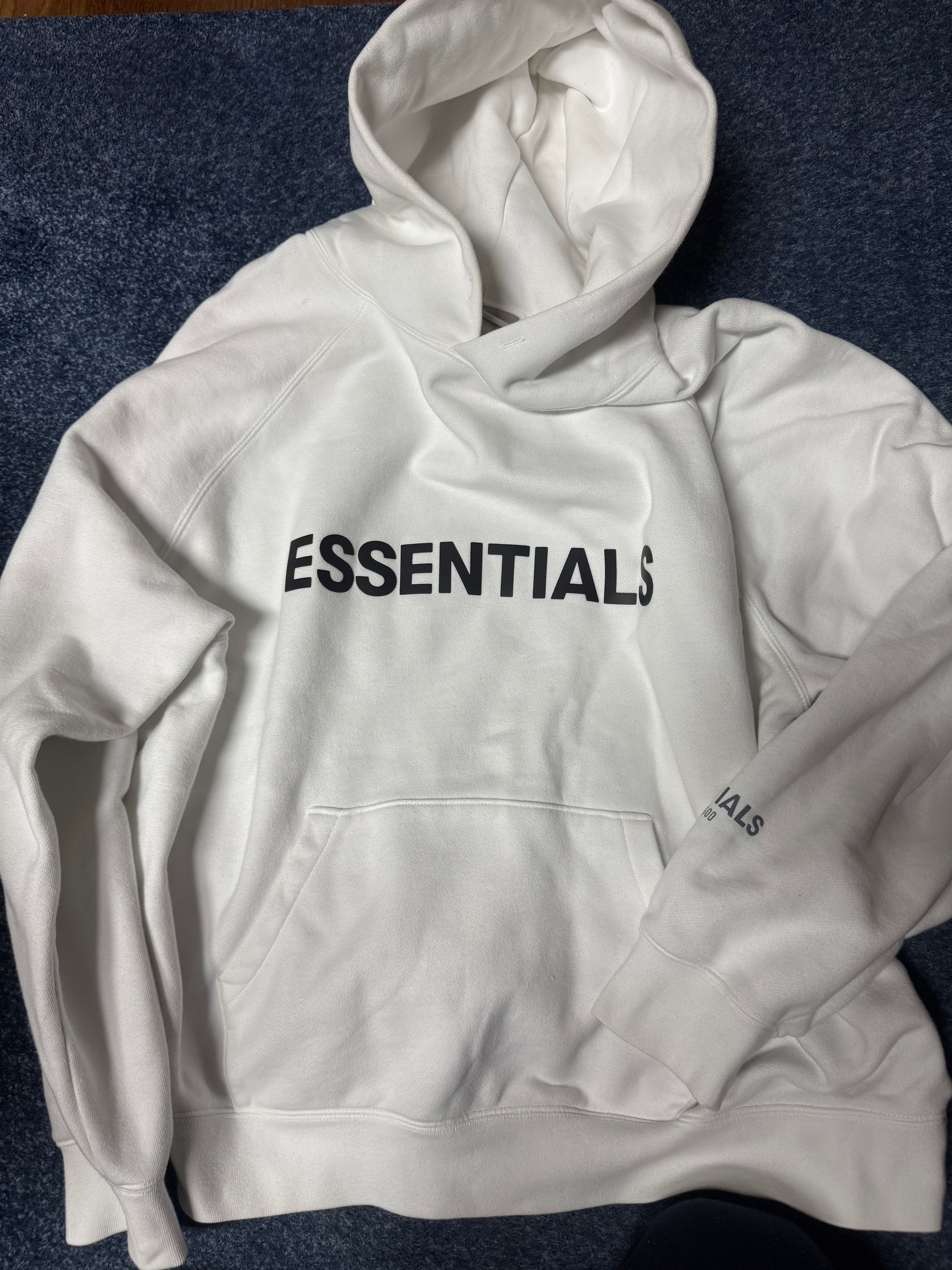 FEAR OF GOD ESSENTIALS 3D Silicon Applique Pullover Hoodie "White"