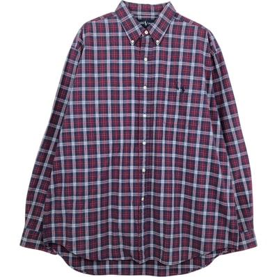 古着 ラルフローレン Ralph Lauren MOORE 長袖 ボタンダウンチェックシャツ メンズXL相当/eaa661312