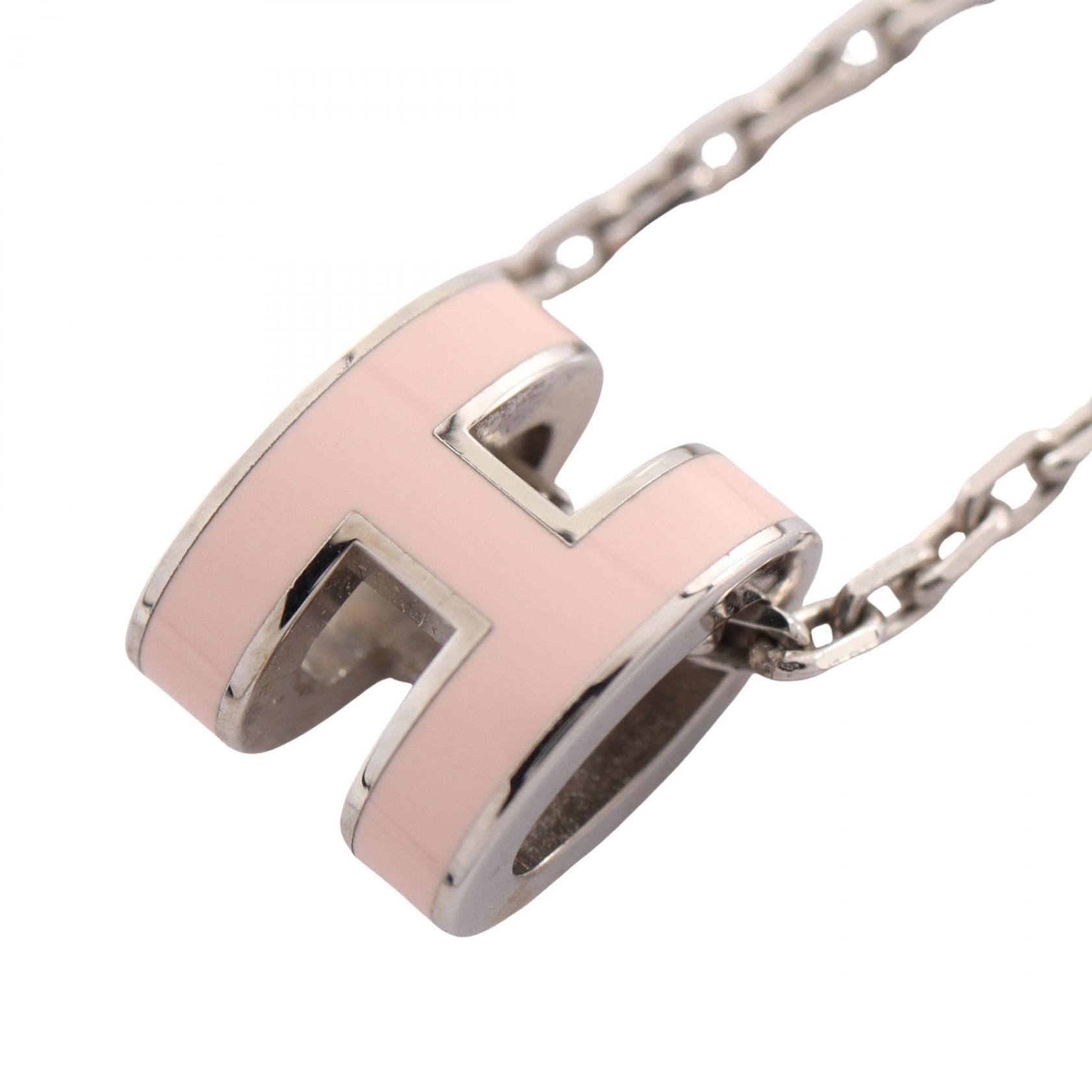 エルメス HERMES MINI POP H ミニポップアッシュ ネックレス ジュエリー メタル レディース シルバー系 / ピンク系 【中古】