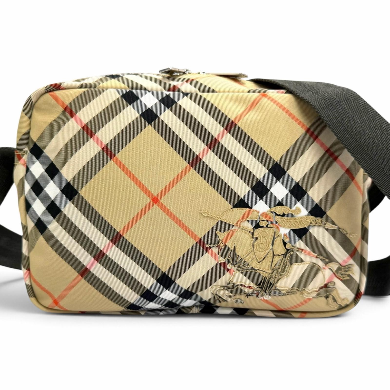 極美品 バーバリー ショルダーバッグ ベージュ メンズ 8091320