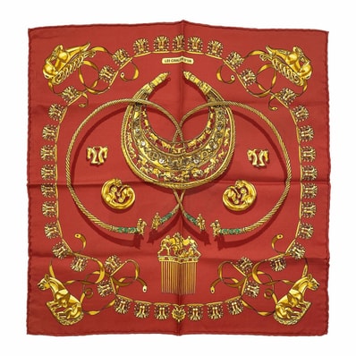 HERMES エルメス カレ90 スカーフ
シルク レッド ユニセックス
【中古】
