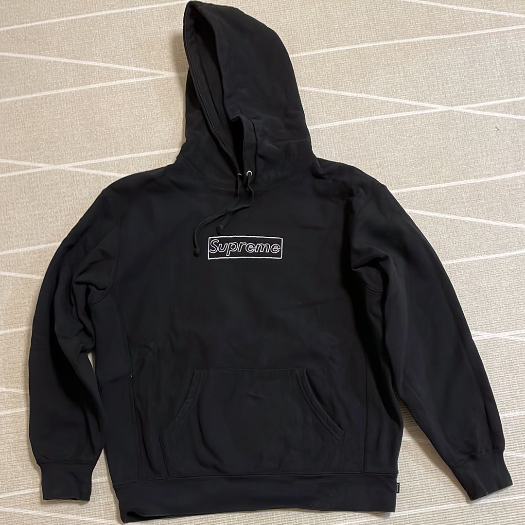 Supreme KAWS Chalk Logo Hooded Sweatshirt "Black"(2021)