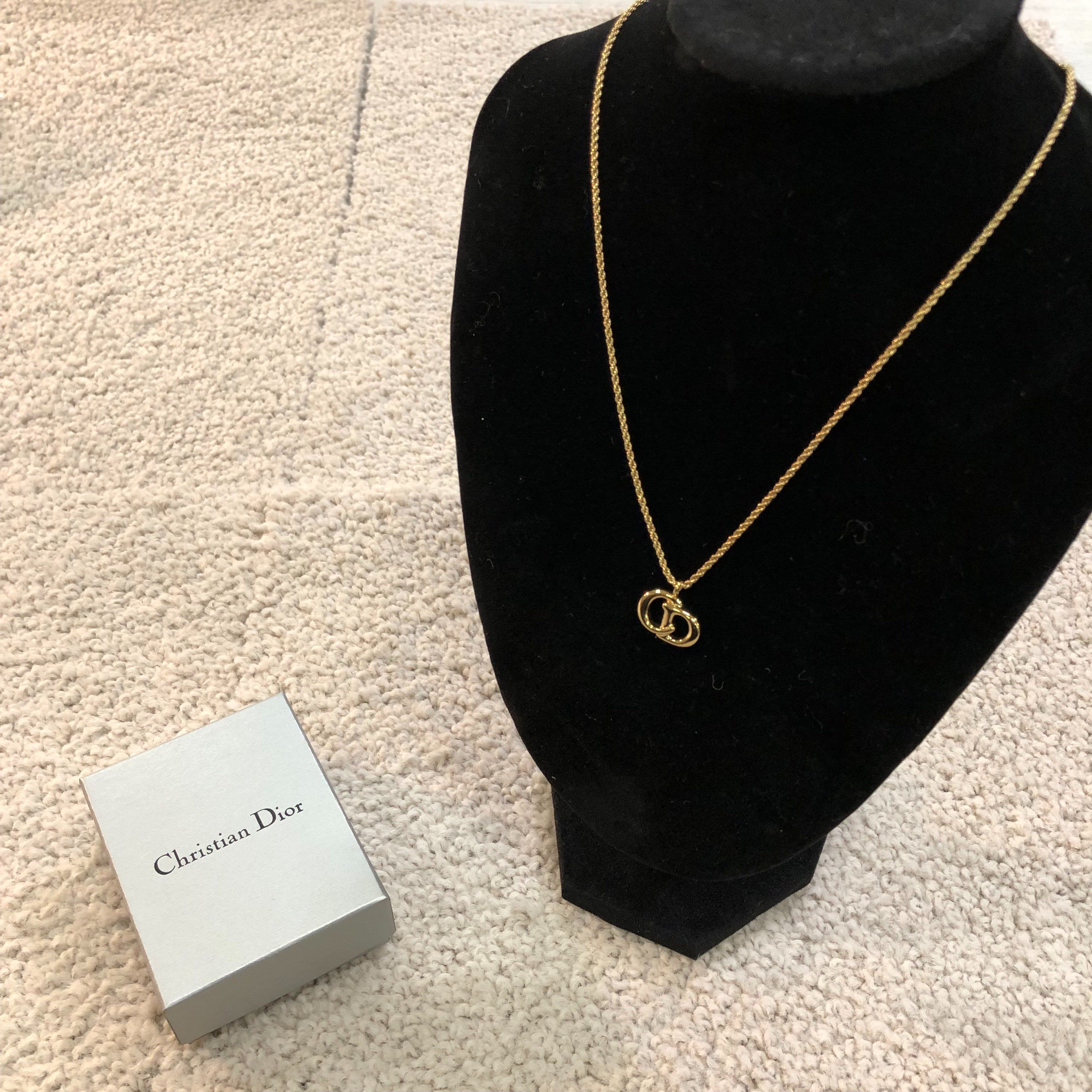 クリスチャンディオール ネックレス ゴールド CDロゴ