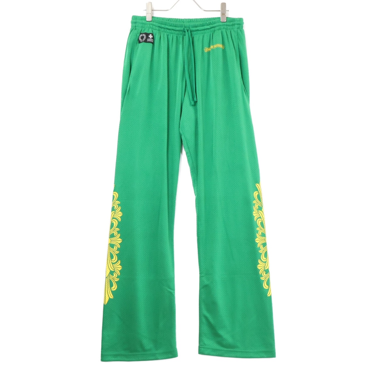 クロムハーツ 【新品同様】MESH VARSITY PANTS ロゴプリント メッシュ ロングパンツ L