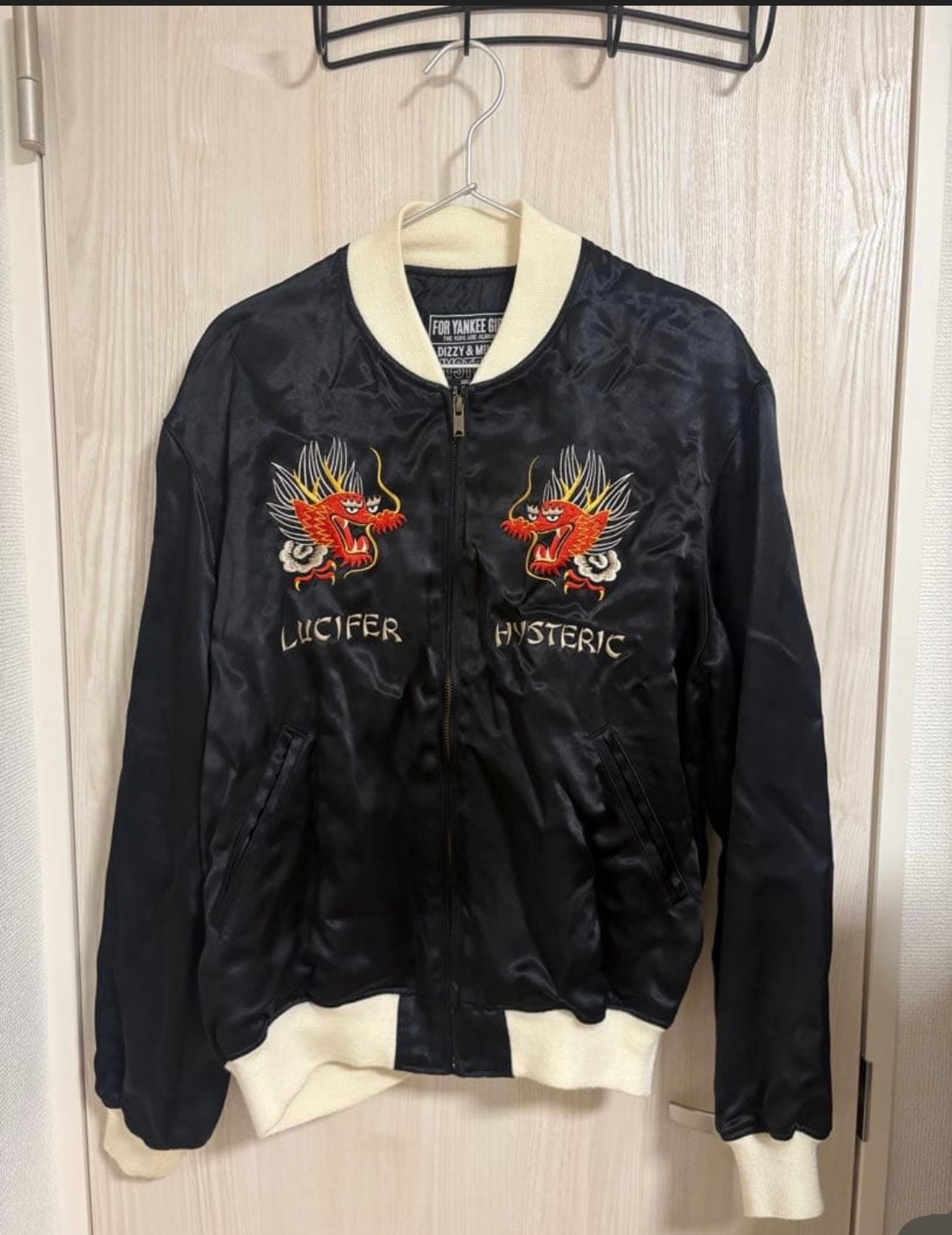 HYSTERIC GLAMOUR Dragon Lady Tour Embroidered Sukajan Jacket "Black"