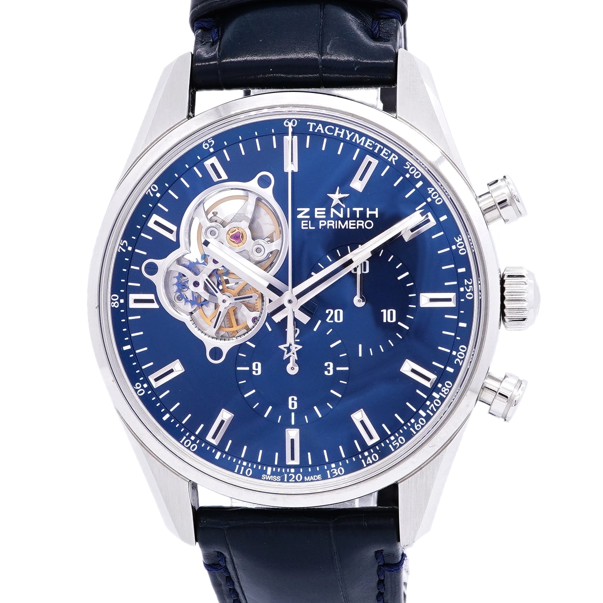 ★最終価格★SALE【6wid0306】ゼニス クロノマスター エル・プリメロ 03.20424.4061 ブルー/スケルトン文字盤【中古】腕時計 メンズ