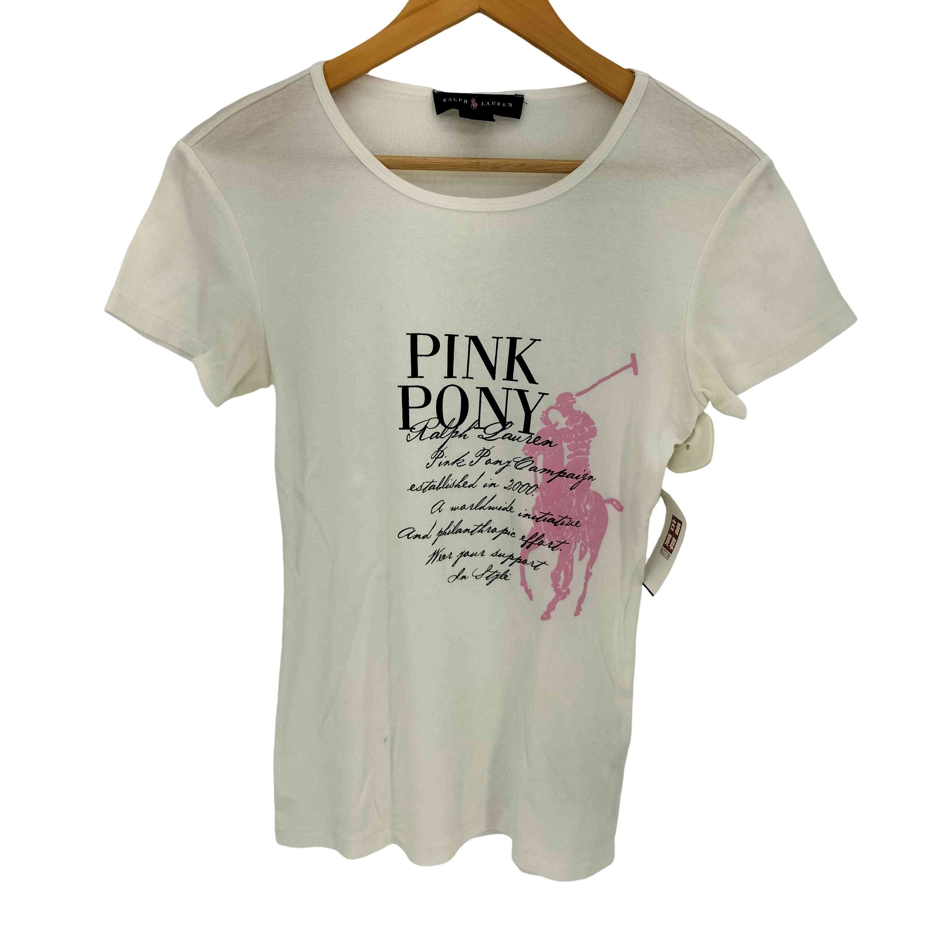 D (傷や汚れあり)】USA製 PINKPONY ビックポニープリント クルーネック