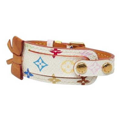 ルイ ヴィトン モノグラム マルチカラー ブラスレ ポルトアドレス ブレスレット M92594 ホワイト PVC レザー レディース LOUIS VUITTON 中古