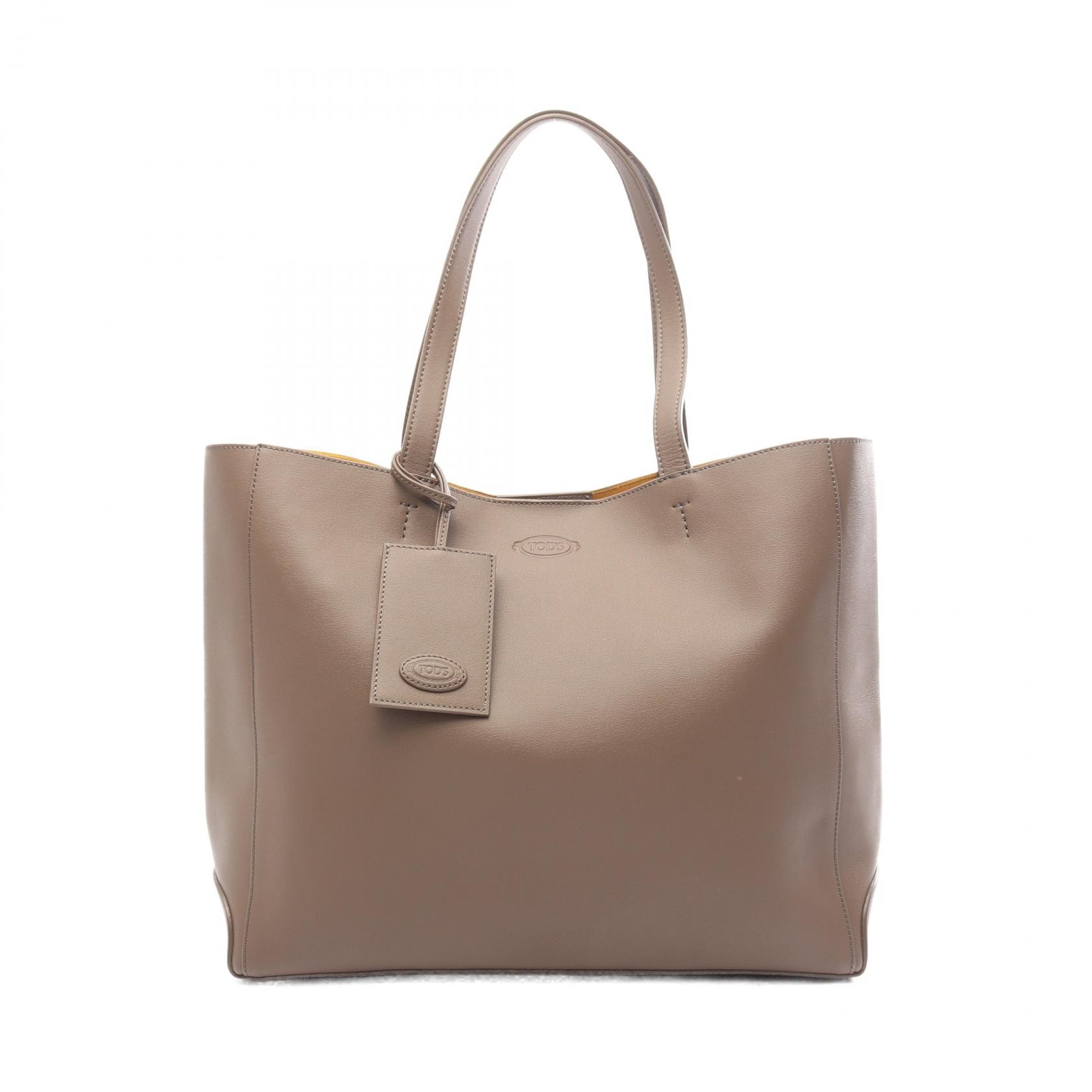 トッズ TOD'S ショッピング トートバッグ バッグ レザー レディース グレー系 【中古】