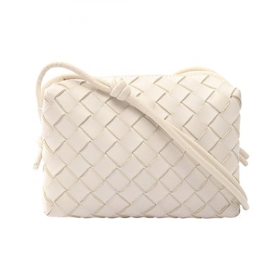 ボッテガヴェネタ BOTTEGA VENETA ループ イントレチャート ショルダーバッグ バッグ レザー レディース ホワイト系 680254V1G118425 【中古】
