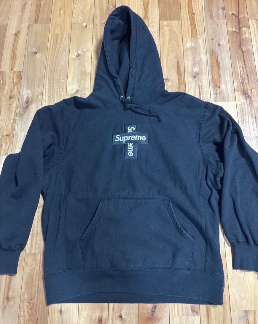 Supreme Cross Box Logo Hooded Sweatshirt "Black"