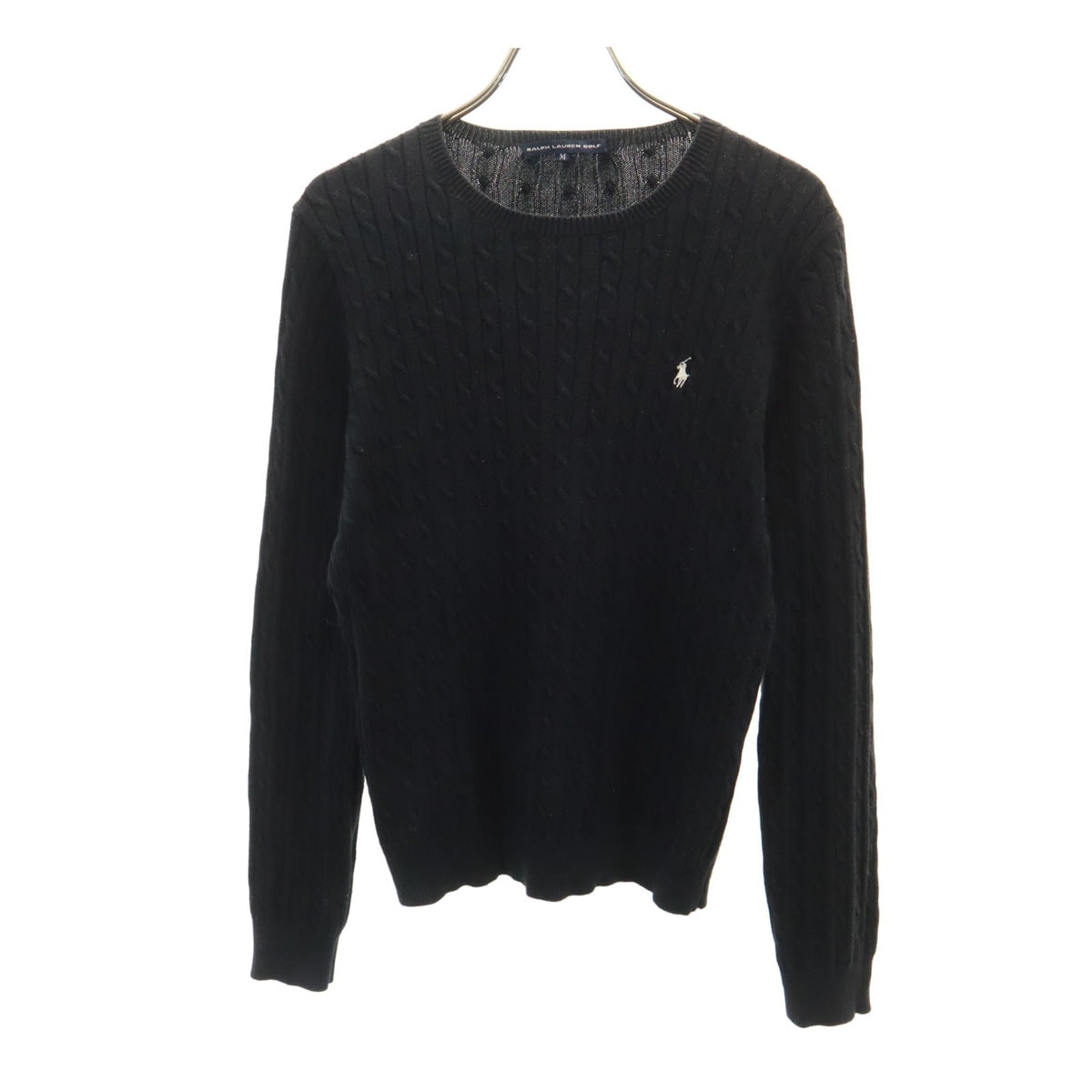 RALPH LAUREN GOLF ラルフローレンゴルフ 長袖 ケーブル ニット M ブラック系 セーター