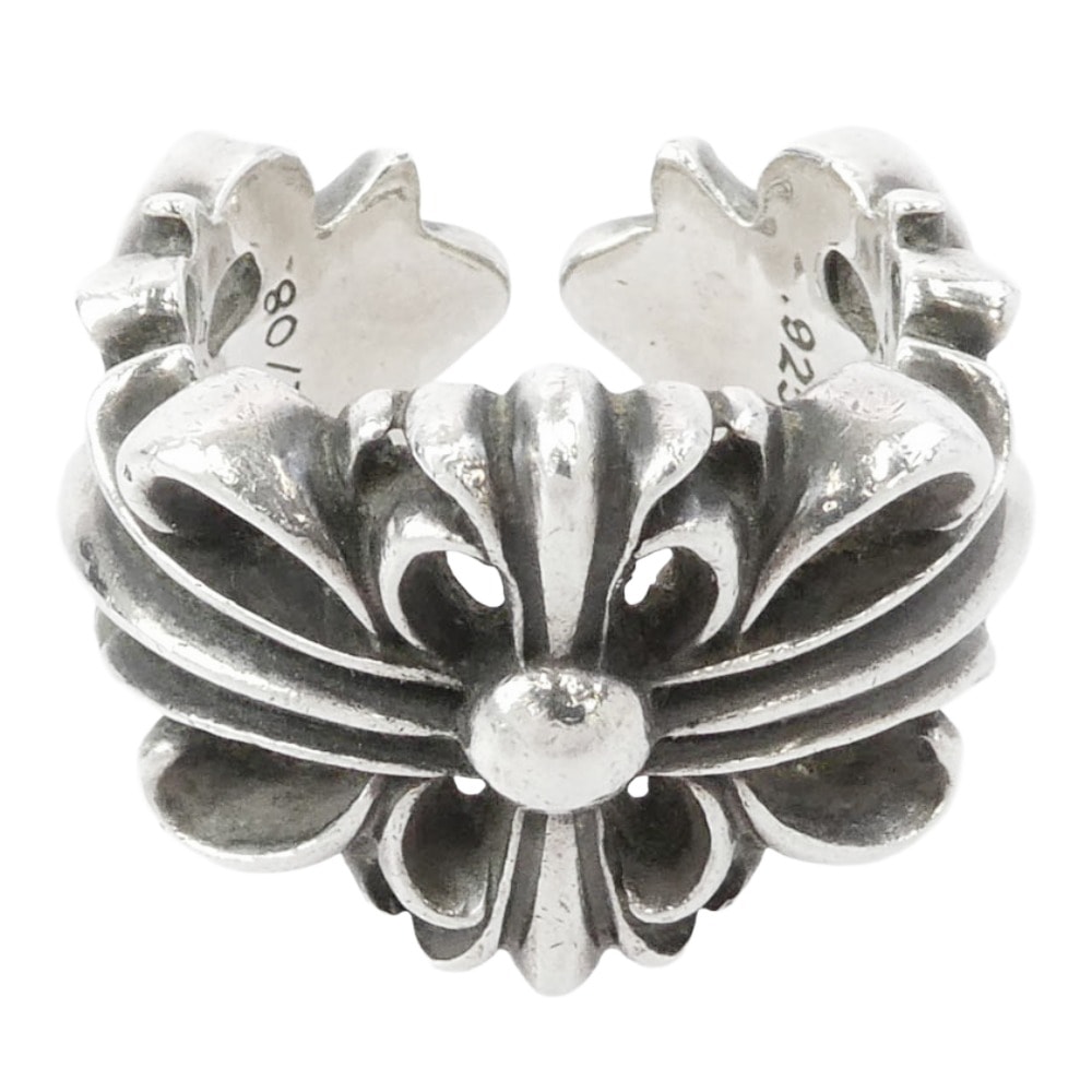 Chrome Hearts Double Floral Cross Ring "Silver"