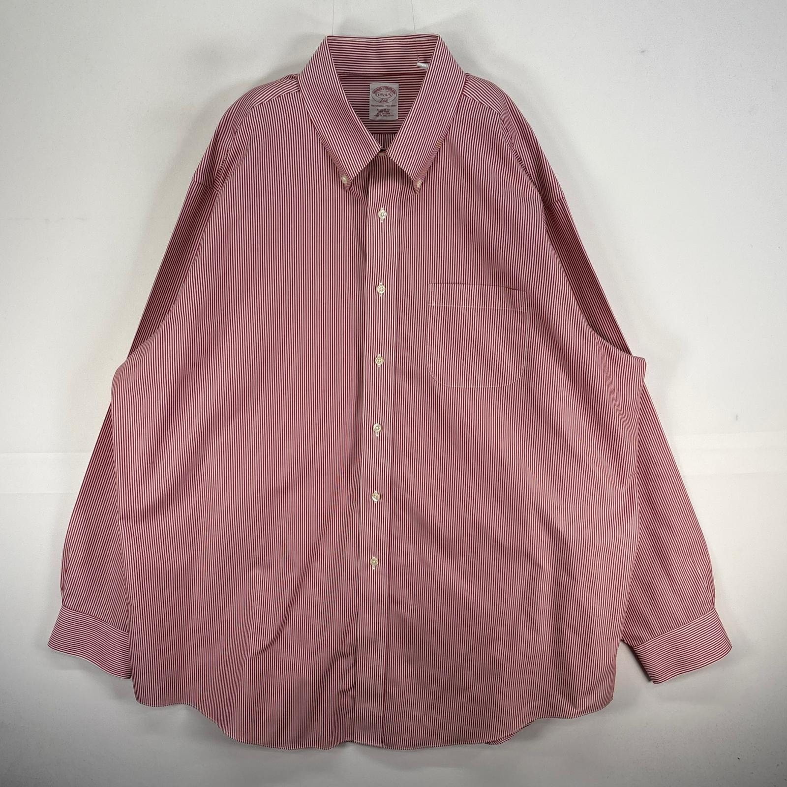 古着 ブルックスブラザーズ Brooks Brothers 長袖シャツ ボタンダウン 胸ポケ 346 XL  レッド系 ストライプ メンズ
