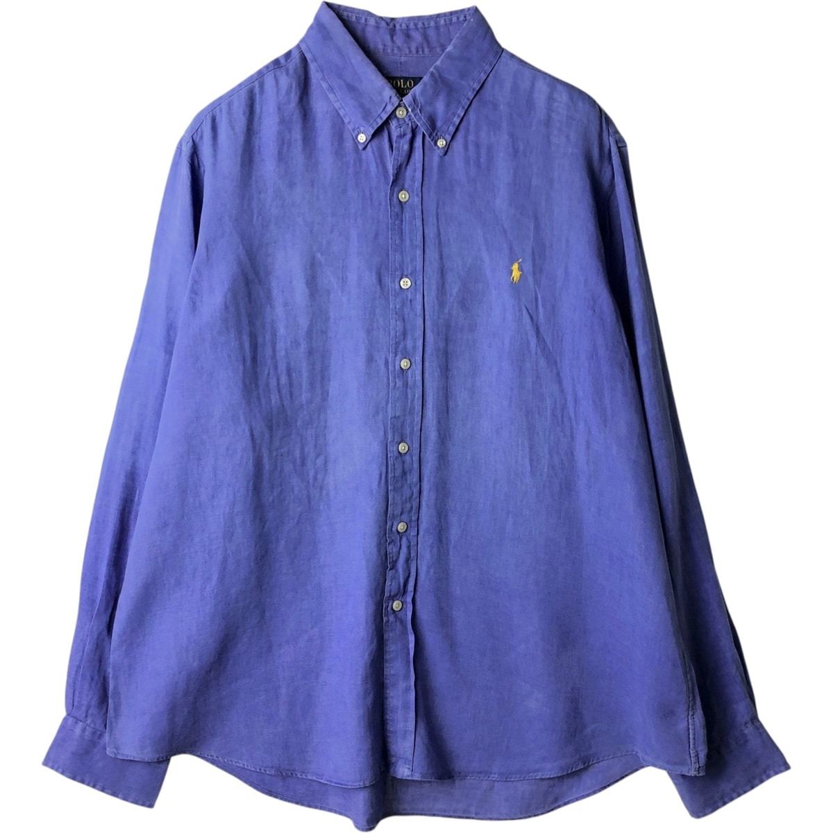 古着 ラルフローレン Ralph Lauren POLO RALPH LAUREN 長袖 リネン ボタンダウンシャツ メンズXL相当/eaa634893