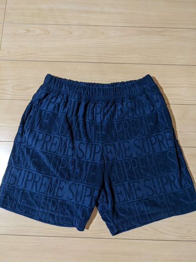シュプリーム logo stripe terry short