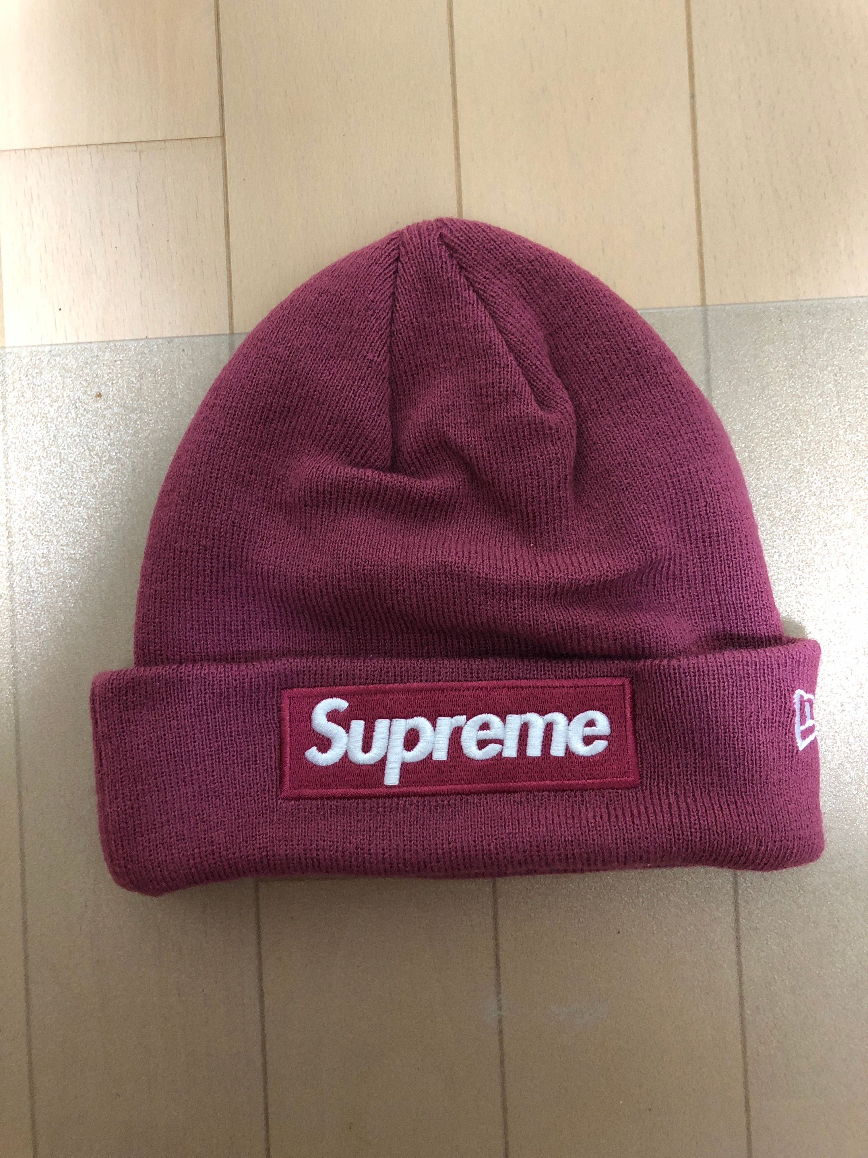 Supreme New Era® Box Logo Beanie "Plum" (21FW)