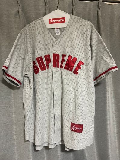 Supreme Ultrasuede Mesh Baseball Jersey "Grey"