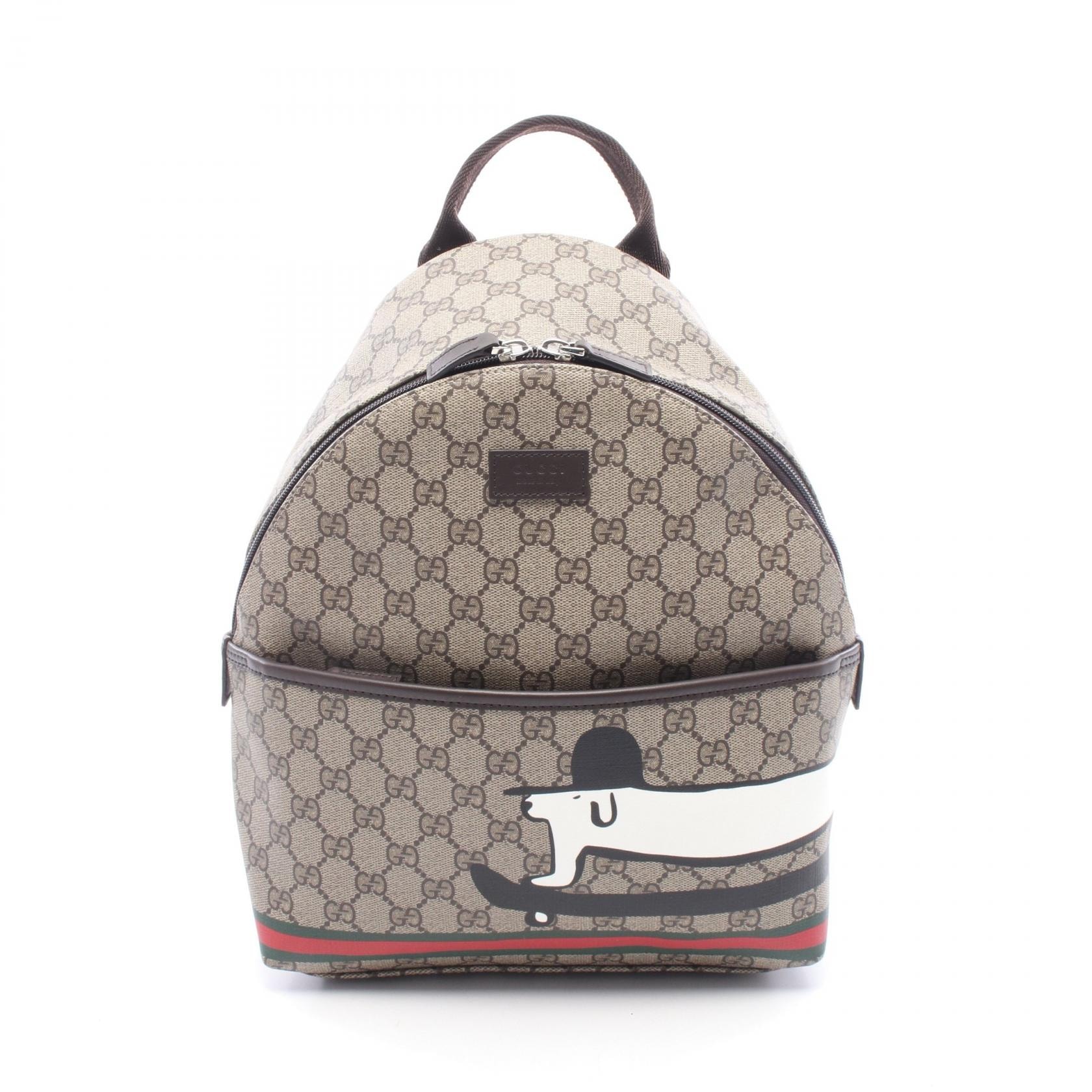 グッチ GUCCI チルドレンズ GGスプリーム キムスンヨン フラワープリント リュックサック バックパック バッグ PVCコーティングキャンバス レザー レディース ベージュ系 / ブラウン系 / マルチカラー 782708